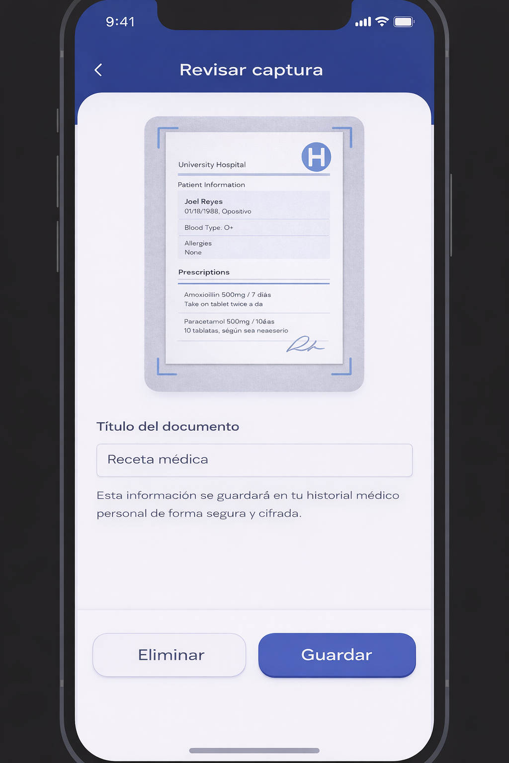dKura procesando la receta médica